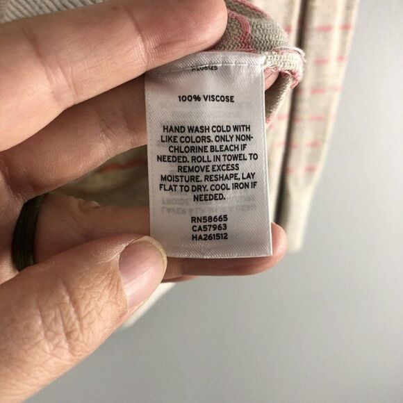 Halogen Womens Size XL Cardigan Sweater Button Down‎ Striped Pink Beige Tan - Picture 5 of 10